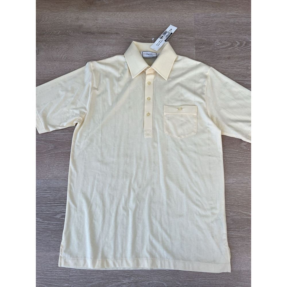 NWT Classics by Palmland Polo Men's Medium Short Sleeve Shirt Yellow